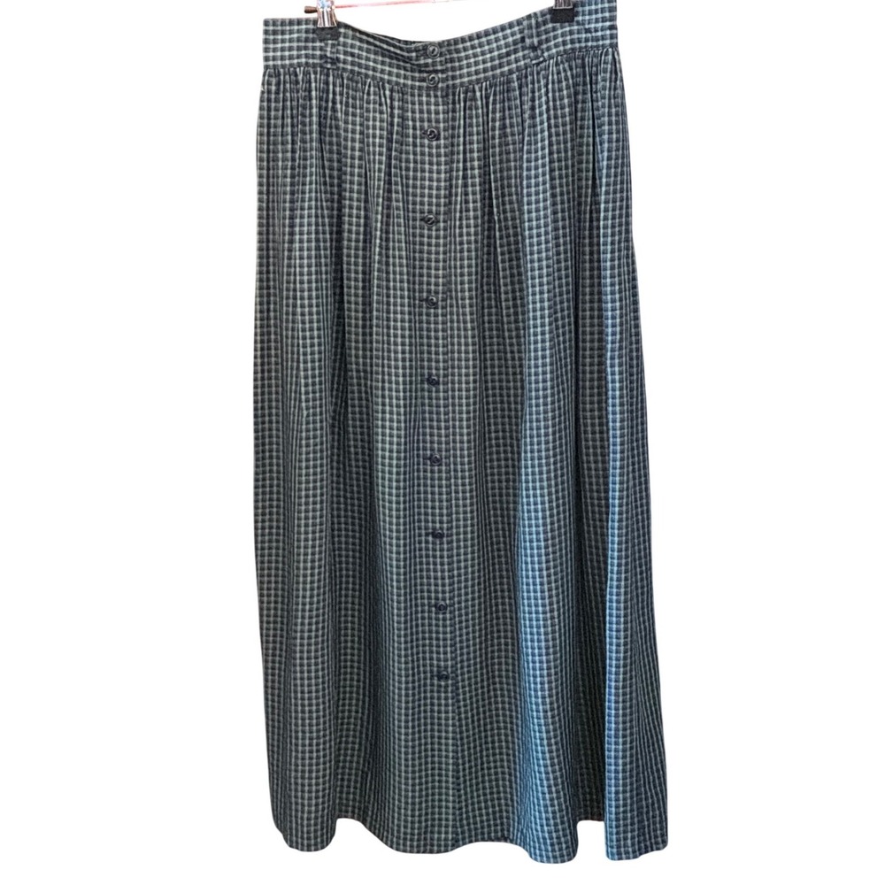 Vintage 90s Banana Republic Gingham Maxi Skirt Dark Academia Preppy Heritage